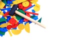 color wooden toy shapes Royalty Free Stock Photo