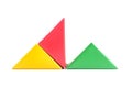 color wooden triangle blocks