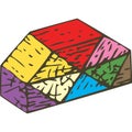 Color Wooden Triangular Prisms