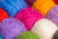 Color wool background - balls of synthetic wool yarn Royalty Free Stock Photo