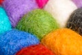 Color wool background - balls of synthetic wool yarn Royalty Free Stock Photo