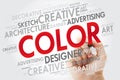 COLOR word cloud with marker Royalty Free Stock Photo