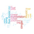 Color word collage - eurovision song contest - vector