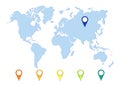 Color world map vector modern. Royalty Free Stock Photo