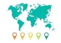 Color world map vector modern. Royalty Free Stock Photo