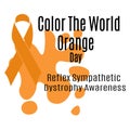 Color The World Orange Day, Reflex Sympathetic Dystrophy Awareness day, idea for poster, banner or card