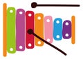 Color xylophone toy. Child music instrument icon