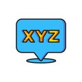 Color XYZ Coordinate system icon isolated on white background. XYZ axis for graph statistics display. Flat filled