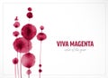 Color of the year 2023. Abstract painting with magenta ink on white background. Vector illustration for viva magenta