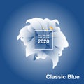 Color of the Year 2020 Classic Blue. Background fashionable palette. Flower, blue lily Royalty Free Stock Photo