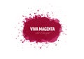 Color of the year 2023. Magenta ink spash on white. Vector illustration for viva magenta trend inspiration