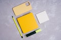 Color of the Year 2021. Silicon smartphone case, simple pencil, marker, note paper and sketchbook.