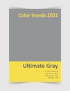 Color of the year 2021. Trendy ultimate gray shade.