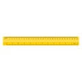 Color yellow measuring ruler, 30 centimeters and 12 inch, stationery Royalty Free Stock Photo