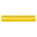 Color yellow measuring ruler, 20 centimeters and 8 inch, stationery Royalty Free Stock Photo