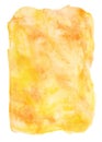 Color, yellow - orange splash watercolor hand painted isolated o Royalty Free Stock Photo