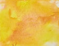 Color, yellow - orange splash watercolor painted, artistic decor Royalty Free Stock Photo