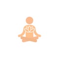 Color yogi sitting in lotus position icon