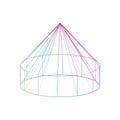 Color yurt icon on the white background