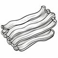 Colorable Bacon Strips Sketch: Detailed Monochrome Cartelcore Art