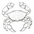Colorable Crab Outline: Realistic And Detailed Rendering