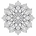 Colorable Flower Pattern: Calm And Meditative Tondo With Occultism Inspired Design
