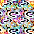 Colorabstract ethnic seamless pattern in graffiti style with elements of urban modern style bright quality illustration for your Royalty Free Stock Photo