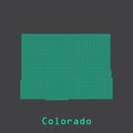 Colorado abstract dots state map. Dotted style.