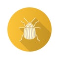 Colorado beetle flat design long shadow glyph icon