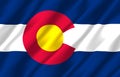 Colorado realistic flag illustration.