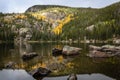 Colorado fall season at Bear Lake in Rocky Mountain National Park Royalty Free Stock Photo