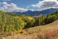 Colorado fall season mountain landscape with changing colors Royalty Free Stock Photo