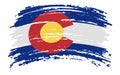 Colorado flag in grunge brush stroke, vector