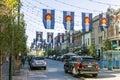 Colorado Flags in historic Larimer Square in downtown Denver