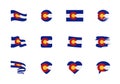 Colorado - flat collection of US states flags.