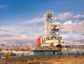 Colorado fracking rig on the western slope of the Rockies Royalty Free Stock Photo