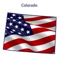 Colorado full of American flag waving in the wind