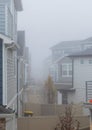 Aurora, Colorado - late fall foggy morning in the newly constructed neighborhood