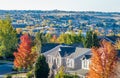 Colorado Living. Centennial, Colorado - Denver Metro Area Residential Autumn Panorama with the view of a Front Range mountains