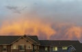 Denver Metro Area Residential Fall Sunset Sky View Royalty Free Stock Photo