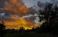 Denver Metro Area Residential Fall Sunset Sky View Royalty Free Stock Photo