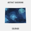 Colorado map in geometric polygonal,mosaic style.