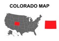 Colorado map shape, united states of america. Flat concept icon symbol vector illustration