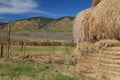 Colorado Mountain Farm and Haystack Royalty Free Stock Photo