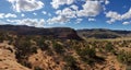 Colorado mountain landscape with cloudy blue skies and plant and shrub life Royalty Free Stock Photo