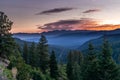 Colorado mountain sunset with orange and gray skies Royalty Free Stock Photo