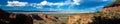 Ultra-wide panoramic view looking east toward Grand Junction from Colorado National Monument Royalty Free Stock Photo