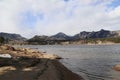 Colorado snow Mountain and lake view