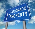 Colorado Property Sign Represents Real Estate Or Purchasing Investment - 3d Illustration