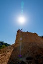 Colorado Provenzal with large sun summer in blue sky in Provence France Royalty Free Stock Photo